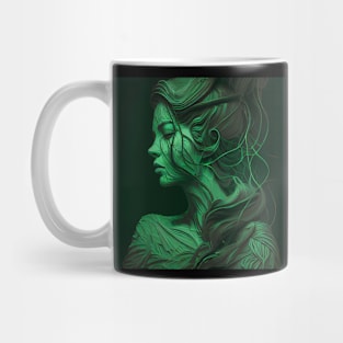 Abstract Green Woman Art Mug